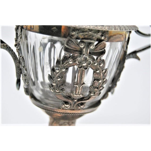 Compote in Cut Glass and Structure in Embossed Silver For Sale - Image 4 of 7