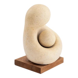 1960s Walter Hannula "Mother and Child" Soapstone Sculpture For Sale