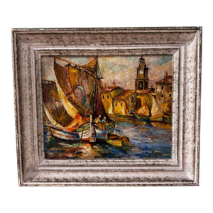 Oil on Canvas Boat