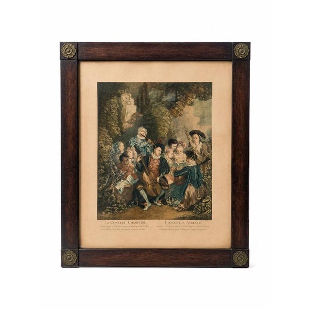 Jean-Antoine Watteau, Le Concert Champetre, Engraving, 1735 For Sale - Image 6 of 6