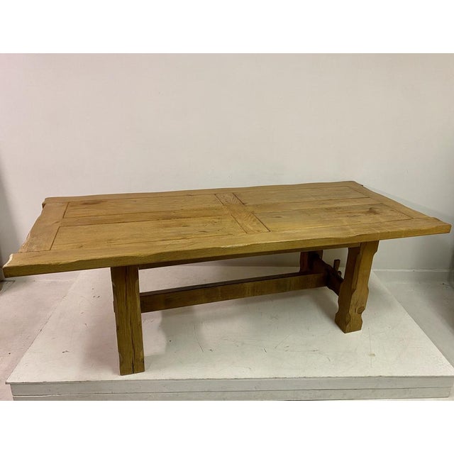 Belgian Brutalist Oak Dining Table, 1960s For Sale - Image 4 of 16