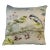16" Square Decorative Toss Pillow Embellished With a Pair of Colorful Birds Perched on a Tree Limb With Red Berries - Made in the U K For Sale
