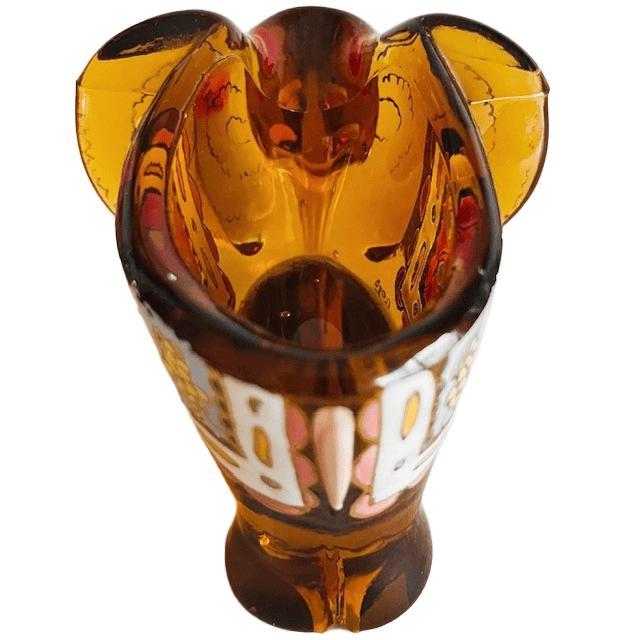 Glass Vintage Amber Glass Decorative Elephant Pipe Holder from Moser Royo, 1930s For Sale - Image 7 of 8