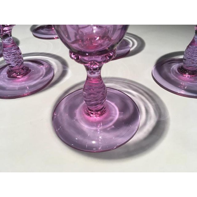 Mid-Century Purple Murano Glasses, Venice, Italy, 1960s, Set of 6 For Sale - Image 6 of 18