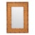 Vintage Boho Parquet Rattan Mirror With Bamboo Border For Sale