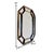 This vintage mirror made of heavy mixed composite material features a unique hexagonal shape with a faux bamboo gold gilt...