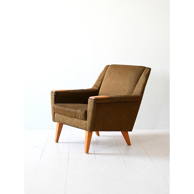 Vintage Scandinavian Armchair with Original Fabric, 1960s For Sale - Image 13 of 13