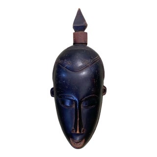 Vintage African Baule Portrait Mask Cote d'Ivoire 17" H For Sale