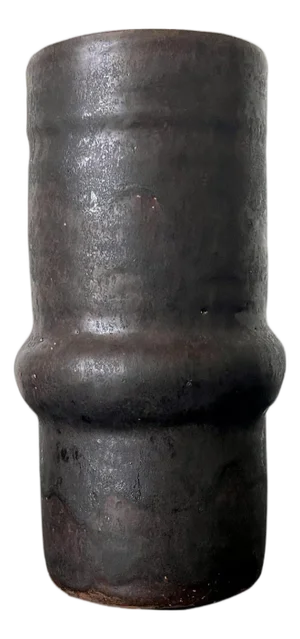 Ceramic Geometrical Vase with Black Metallic Glaze Beatrice Wood