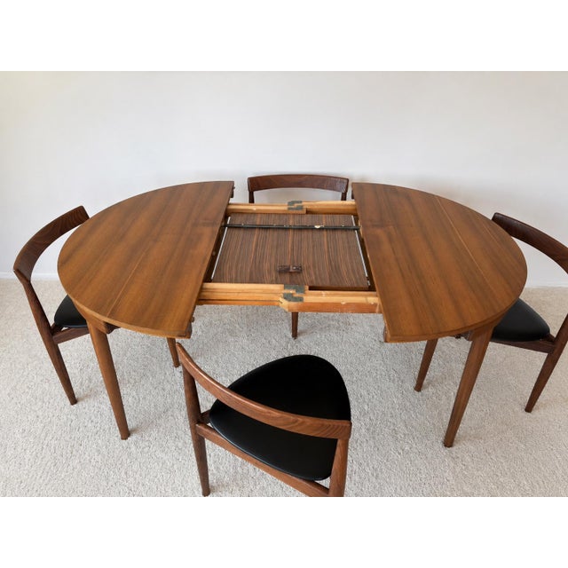 Round Extendable Dining Table and Chairs in Teak by Hans Olsen for Frem Røjle, Denmark, 1960s, Set of 5, in Good...