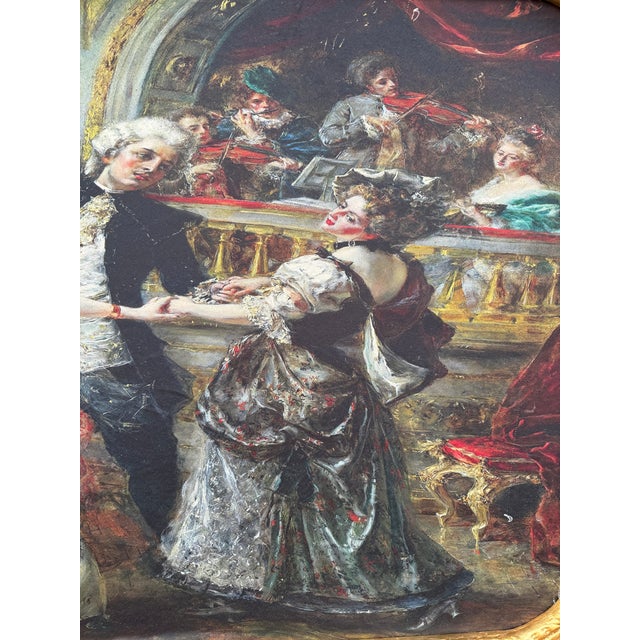 1960s Italian Rococo Gold Beech Textile Wall Art 1pc For Sale - Image 13 of 15