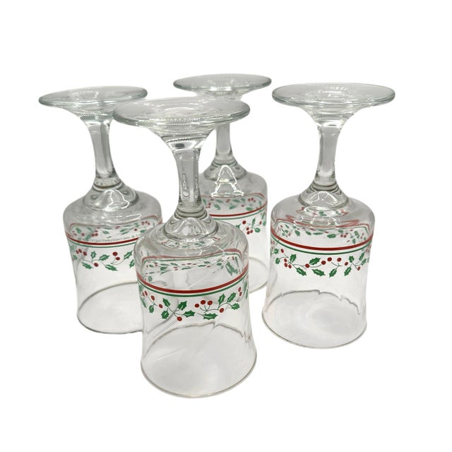 Transparent Set of 4 Vintage Arby's Christmas Collection Wine Goblets - A Set of 4 For Sale - Image 8 of 11