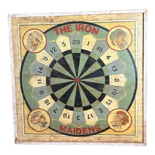 Vintage Folk Art Carnival Target Sign For Sale