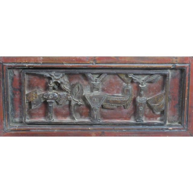 1922 Hand Carved Chinese Wall Hanging Panels - a Pair For Sale - Image 9 of 10