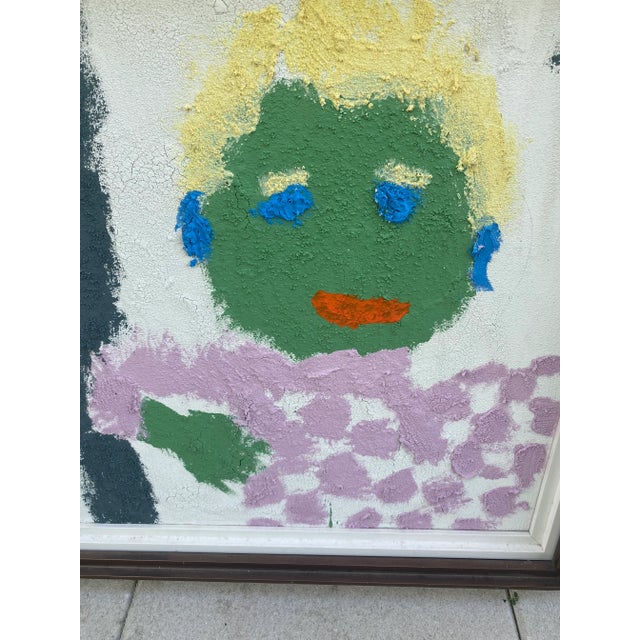 colorful modern abstract portrait painting thick brush work great technique