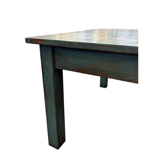 This vintage table is very sturdy. It is in overall excellent condition and has a beautiful painted wood frame.