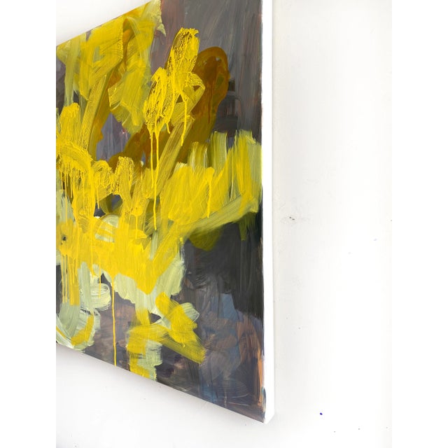 Yellow "Fog and Fire" 2022 Original Painting by Jessalin Beutler For Sale - Image 8 of 8