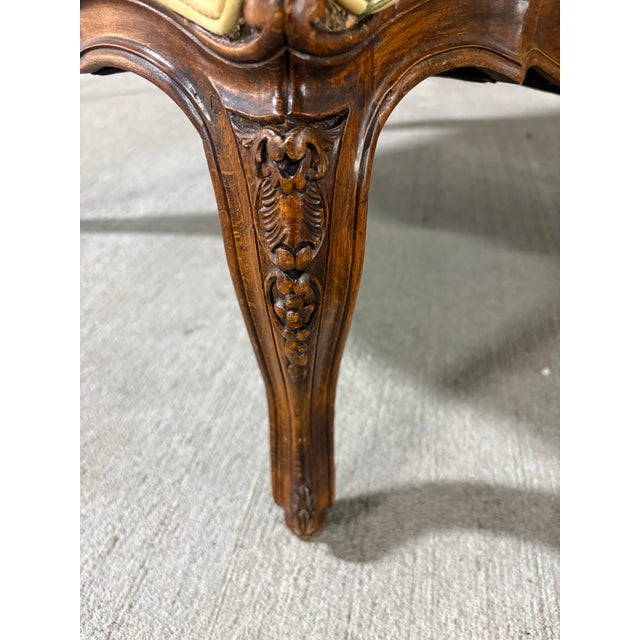 Wood Pair of French Provincial Carved Walnut Bergeres, Late 19th Century For Sale - Image 7 of 9