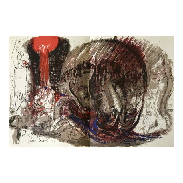 Pierre Parsus Original Lithograph Le Vin For Sale