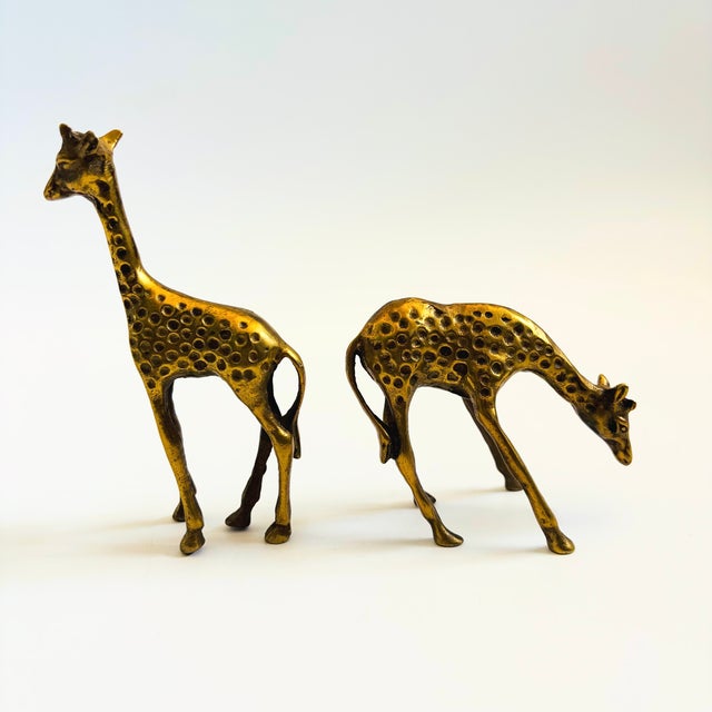 Vintage Brass Giraffes - Set of 2 For Sale - Image 4 of 10