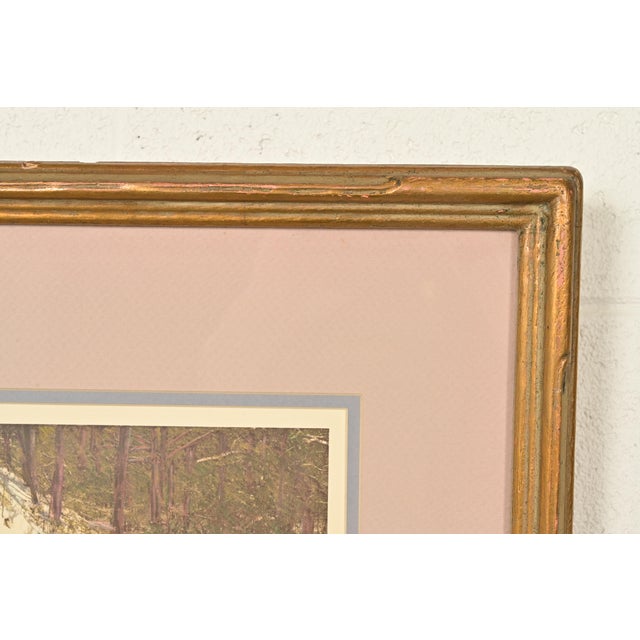 White J. Hohenberger Original Artist Signed "January" Lithograph in Carved Giltwood Frame For Sale - Image 8 of 13