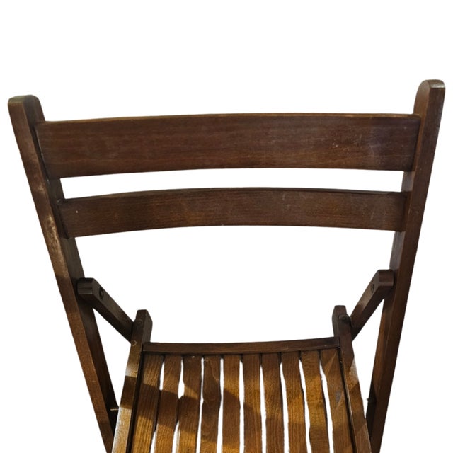 Mid-20th Century Romanian Folding Ladder-Back Chairs – Solid Wood For Sale - Image 4 of 10