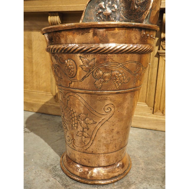 Highly Worked 19th Century Ceremonial Repousse Copper Hotte From France For Sale - Image 12 of 16