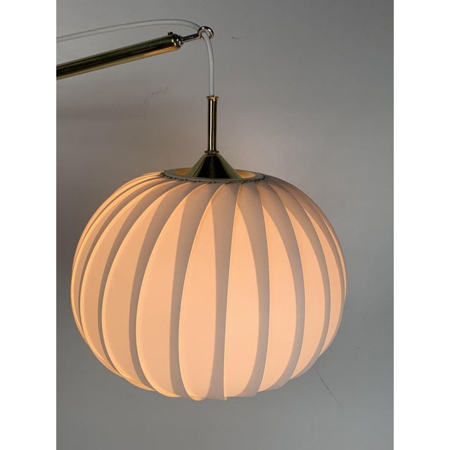 Mid-Century Modern Extendable Brass Wall Mount with Cocoon and Sisal Shade by Lars Schioler, 1960s For Sale - Image 6 of 18