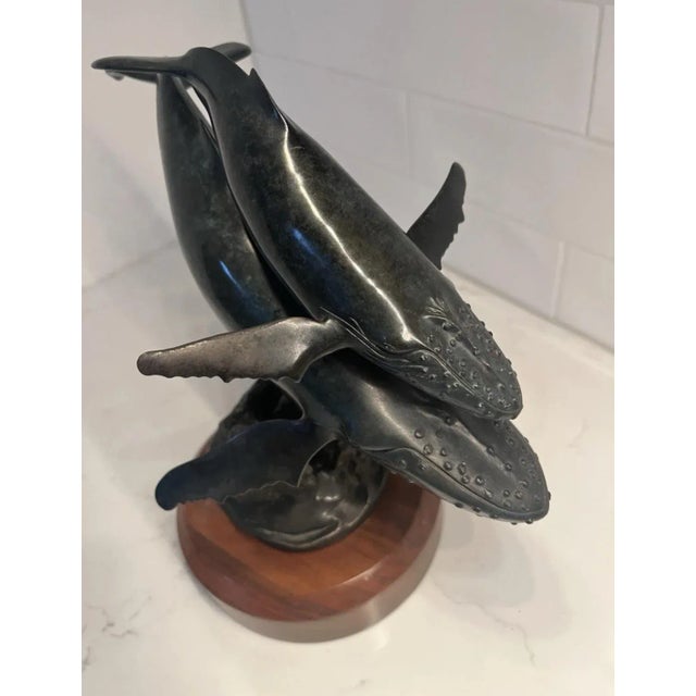 Coastal The Whales of Randy Puckett Humpback Whales Bronze Sculpture 94/350 For Sale - Image 3 of 10