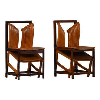 Vintage Sculptural Dining Chairs, France, 1960s, Set of 2 For Sale