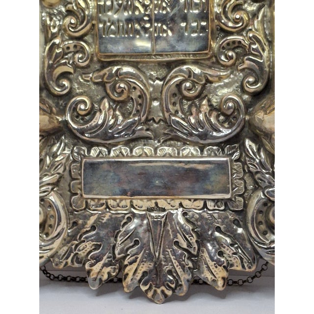 Metal Hazorfim .925 Sterling Silver Torah Shield Breastplate W/ Lions & Crown - 14.1oz For Sale - Image 7 of 18
