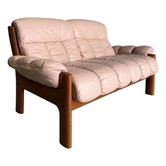 Ekornes Montana Leather Loveseat For Sale