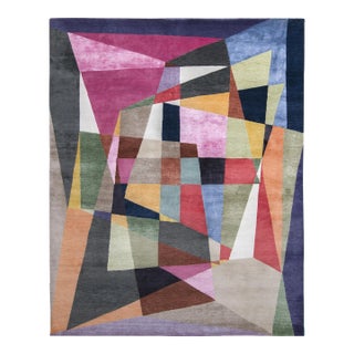 Mid-Century Modern Style Rug in Multicolor Geometric Pattern by Rug & Kilim, 12x15 For Sale