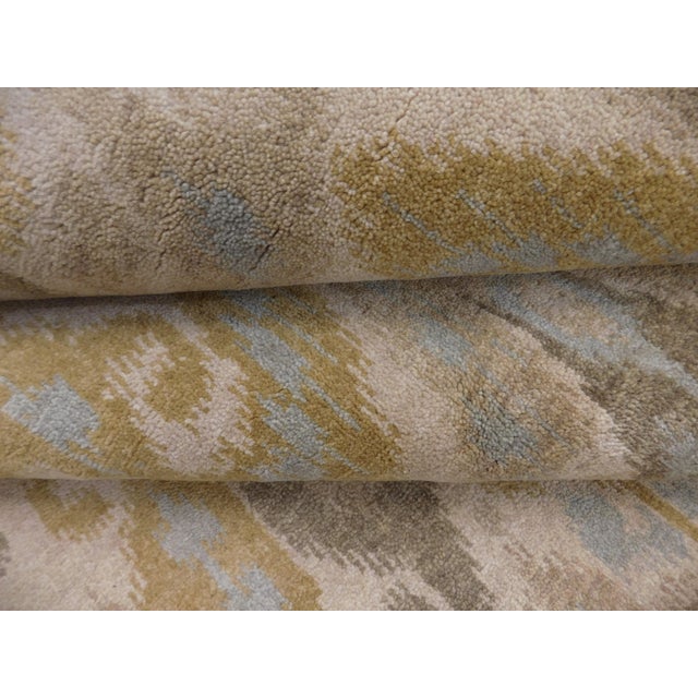 Hand Knotted Rug of Ikat Design in Soft Color Palette. For Sale - Image 18 of 18