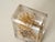Gold Acrylic Glass Paperweight with Encased Flowers by Pierre Giraudon, France, 1970s For Sale - Image 8 of 14