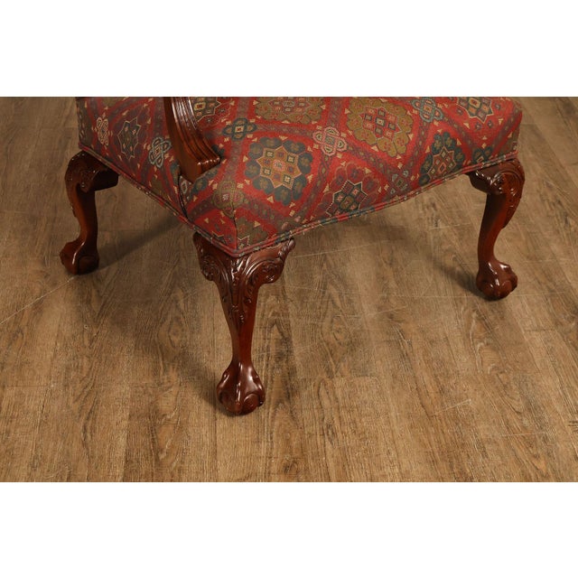 Wood Henredon Chippendale Style Mahogany Library Armchair For Sale - Image 7 of 18