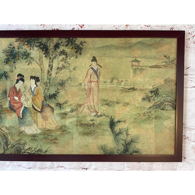 Chinese Paintings in Rosewood Frames, Set of Four For Sale - Image 12 of 14