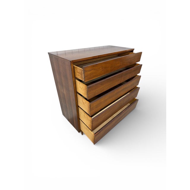 Mid-Century Modern 5-Drawer Walnut High Chest For Sale In Philadelphia - Image 6 of 6