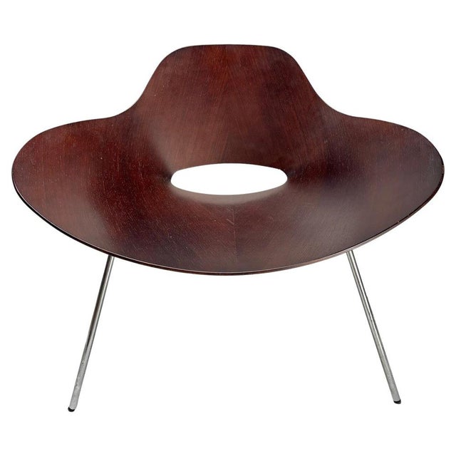 Large Largo Chair in Curved Walnut from Emmemobili, Italy, 1970s For Sale - Image 11 of 11