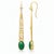 Modern Art Nouveau Green Onyx Drop Earrings Silver, Gold, A Pair For Sale - Image 3 of 5