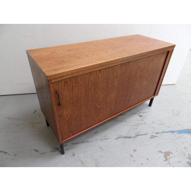 Wood Vintage Filing Cabinet with Roller Shutter from Eeka, 1950s For Sale - Image 7 of 15