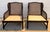 Mid 20th Century Pair of Vintage Henredon Low-Profile Cane Wingback Lounge Chairs For Sale - Image 5 of 8