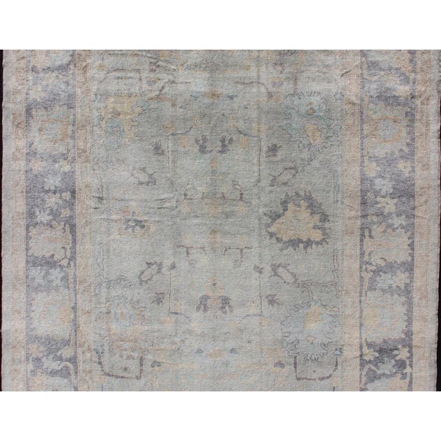 Turkish Oushak Rug With Fine Handspun Wool in All Over Design For Sale - Image 4 of 13