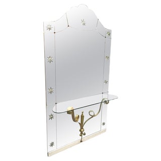 Mid-Century Italian Modern Mirror with Console by Pier Luigi Colli for Cristal Arte, Set of 2 For Sale