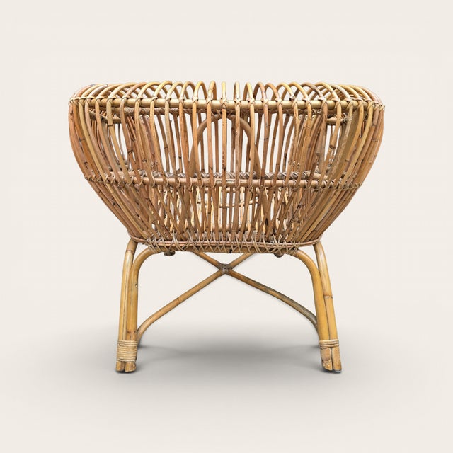 Late 20th Century Attributed to Franco Albini Italian Pencil Reed Rattan Chair For Sale In Dallas - Image 6 of 16