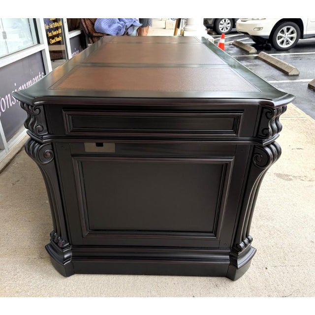 Hooker Furniture Telluride 76” Executive Desk With Wood Panels For Sale - Image 9 of 15