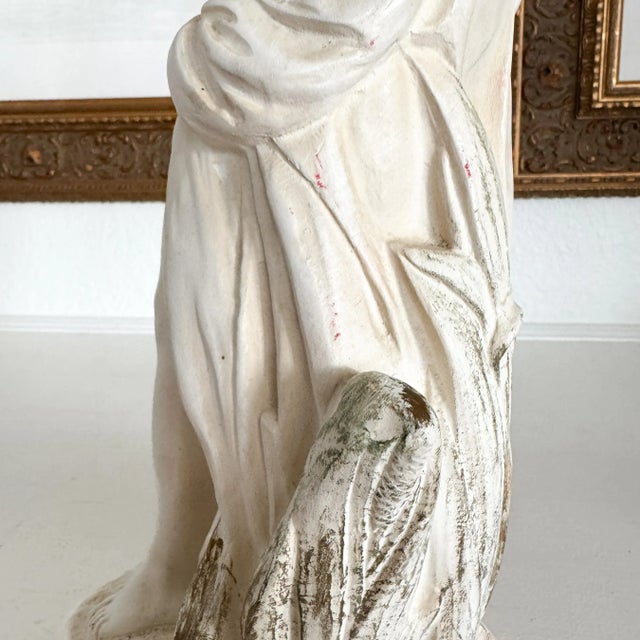 Ceramic Vintage Greek Sculpture Female Bather With Jug; Goddess Mythology Statuette For Sale - Image 7 of 10