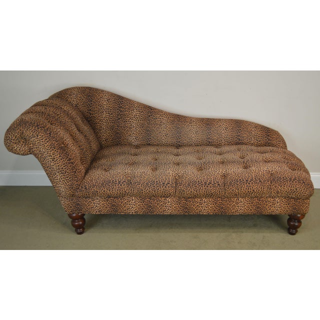 Leopard Print Upholstered Tufted Chaise Lounge Recamier Chairish