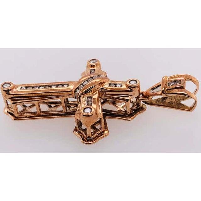 14 Karat Yellow Gold Crucifix Cross Pendant With .50 Total Diamond Weight For Sale In New York - Image 6 of 10