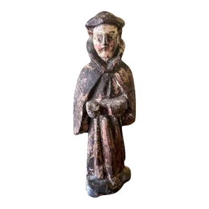 18th Century Antique Spanish Colonial Santo Image of Saint Dominic From Mexico